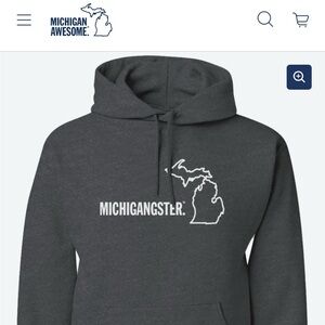 Gray Michigangster Hoodie by Michigan Awesome brand